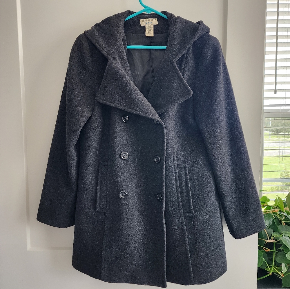 Covington hooded Pea Coat Dress Coat